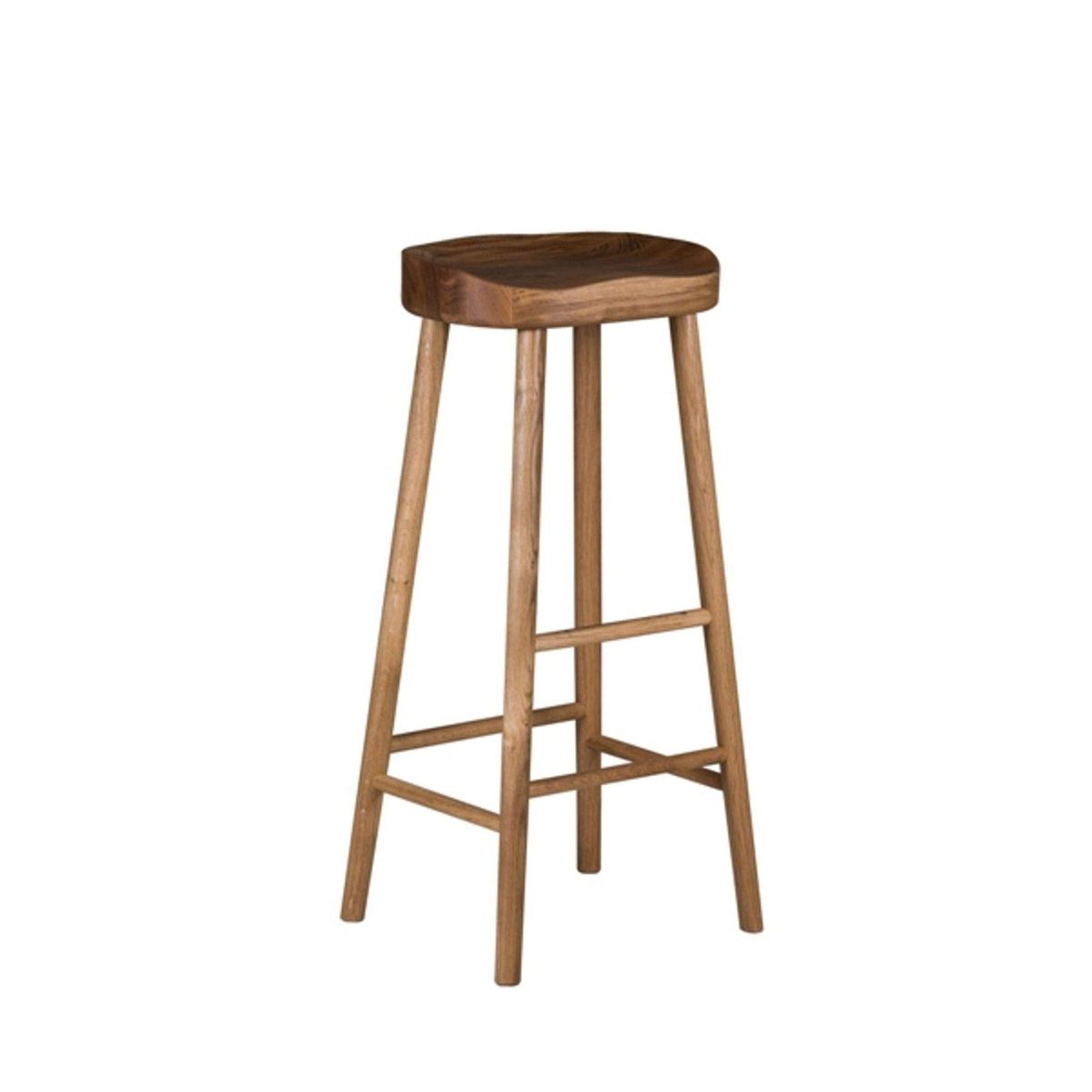 Amazon Brand - Alkove Hayes Two-Level Barstool, 40 x 35 x 81cm, Wild Oak