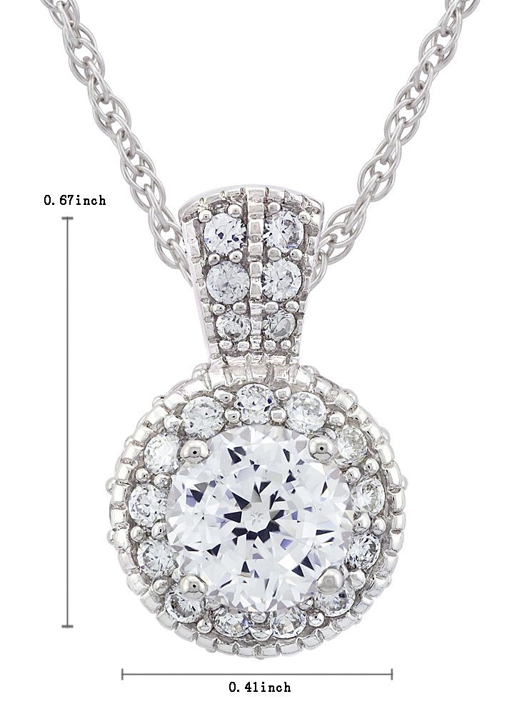 An AJC Collection (An AJC Collection) Silver 925 (Platinum coating) 2.8 CT Cubic Zirconia Antique Necklace ba984833hpp – 9r62