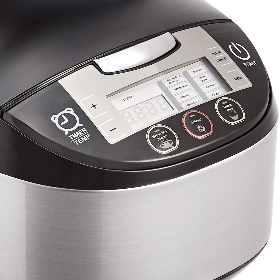 AmazonBasics Multi-Functional Rice Cooker - 5.5-Cup Uncooked (11-Cup Cooked), Black (Renewed)
