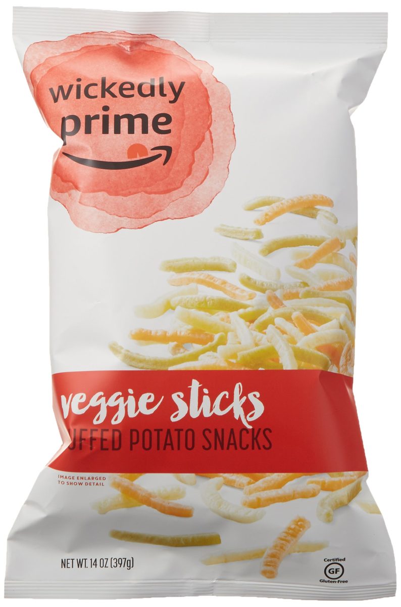 Wickedly Prime Veggie Sticks, Puffed Potato Snacks, 14 Ounce (Pack of 4)