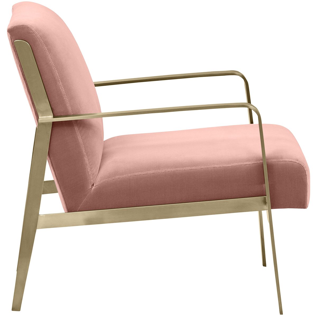 Amazon Brand – Rivet Clover Modern Glam Velvet Brass Arm Accent Chair, 27.25"W