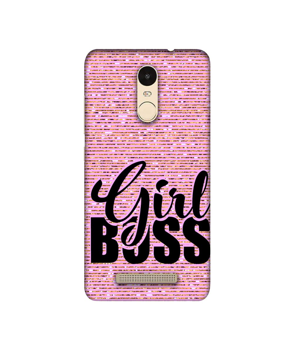 Amazon Brand - Solimo Designer Girl Boss On Pink Sparkle 3D Printed Hard Back Case Mobile Cover for Xiaomi Redmi Note 3