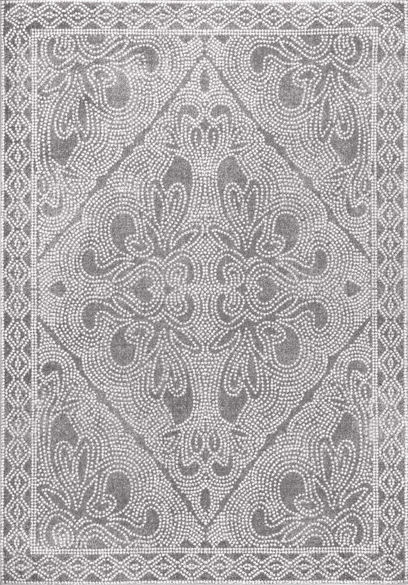 Amazon Brand – Stone & Beam Modern Naturally Ornate Rug, 8' x 10', Charcoal