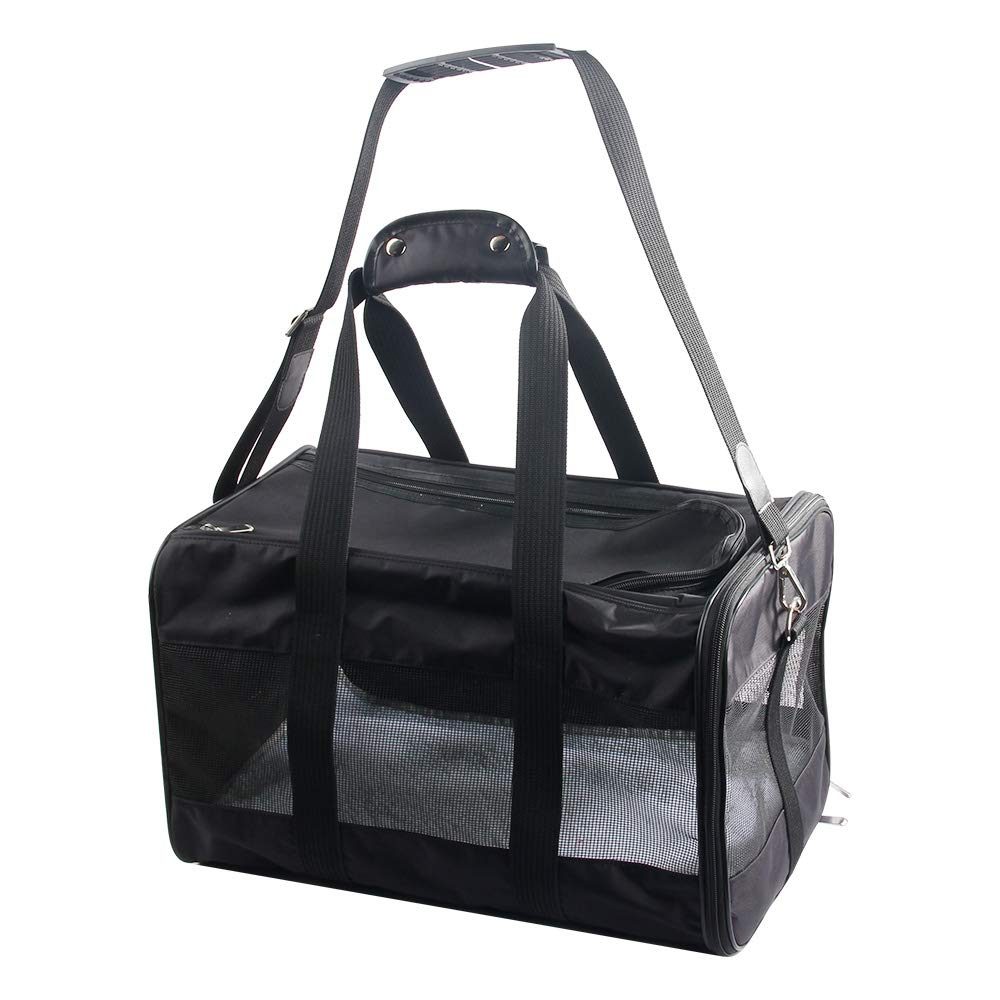 Eono Lightweight Pet Dog Cat Small Animal Carrier, Carry Bag, Easy for traveling, Crate with Fleece Mat, Meduim