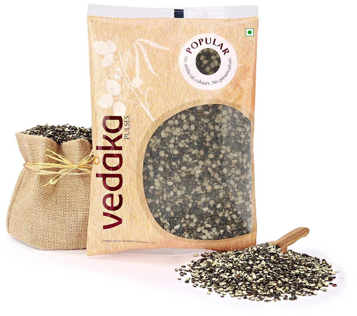 Amazon Brand - Vedaka Popular Black Urad Split, 500g