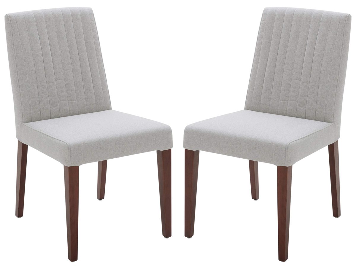 Amazon Brand – Rivet Contemporary Channel-Back Dining Chair, 35"H, Felt Gray, Set of 2
