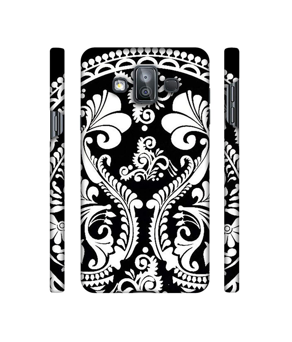 Amazon Brand - Solimo Designer Round White Rangoli 3D Printed Hard Back Case Mobile Cover for Samsung Galaxy J7 Duo