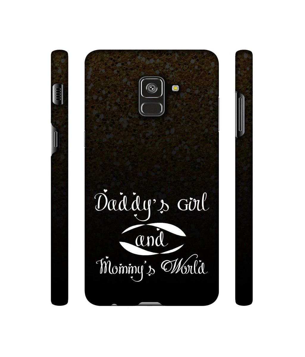 Amazon Brand - Solimo Designer Daddy's Girl and Mummy World 3D Printed Hard Back Case Mobile Cover for Samsung Galaxy A8 Plus