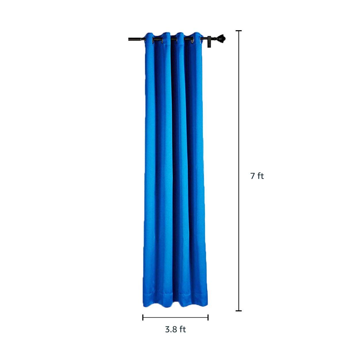 Amazon Brand - Solimo Room Darkening Blackout Door Curtain, 7 Feet (Blue)