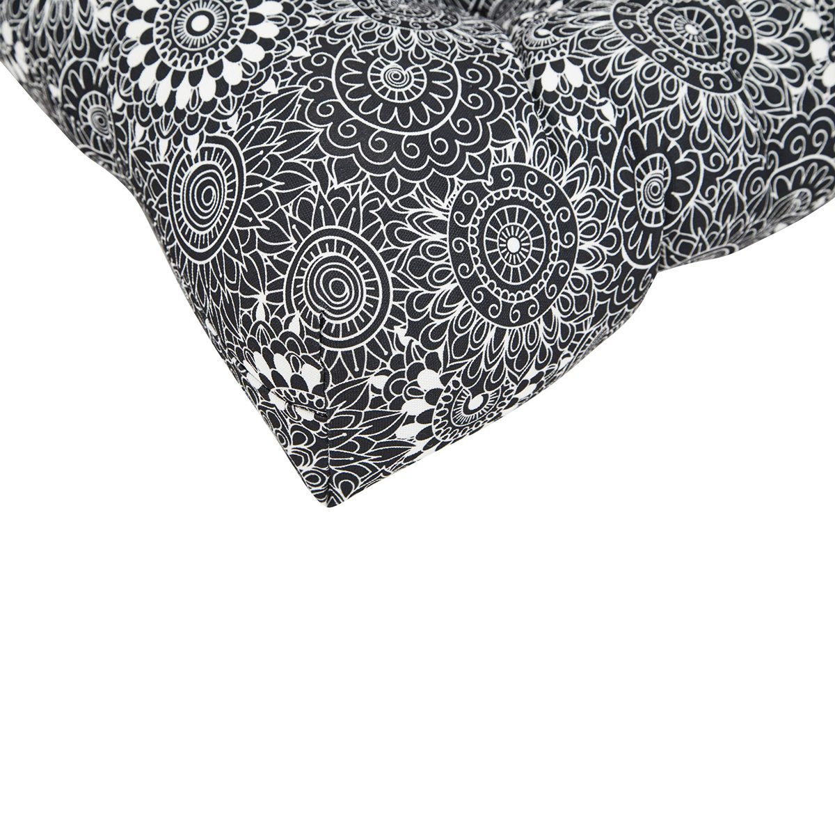 Amazon Basics Tufted Outdoor Patio Bench Cushion- 44 x 18 x 4 Inches, Black Floral