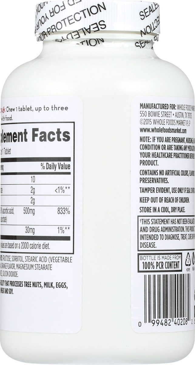 365 EVERYDAY VALUE Vitamin C Chewable Tablets, 500 mg, 100 CT