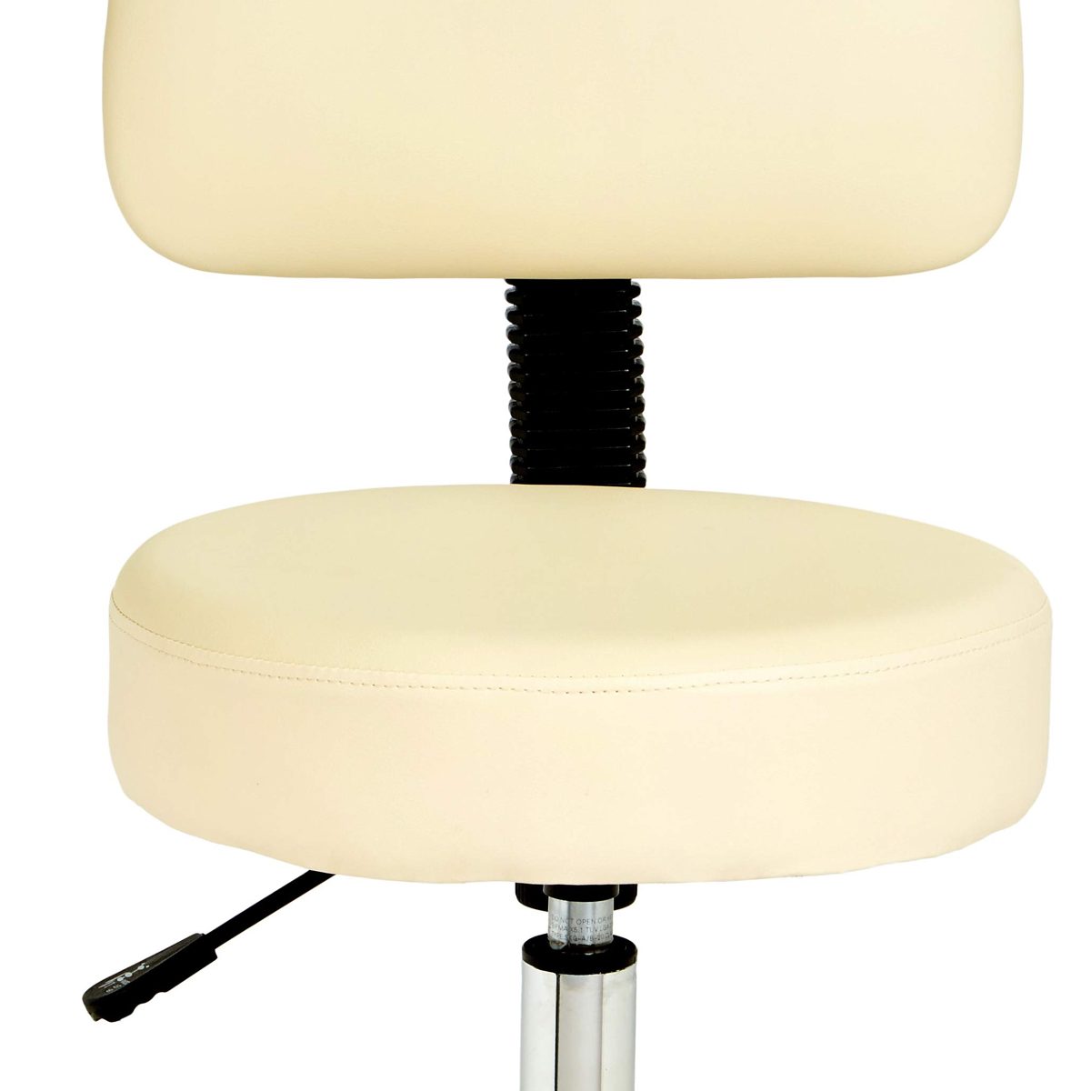 AmazonBasics Multi-Purpose Adjustable Office Drafting Spa Stool with Back Cushion and Wheels - Beige