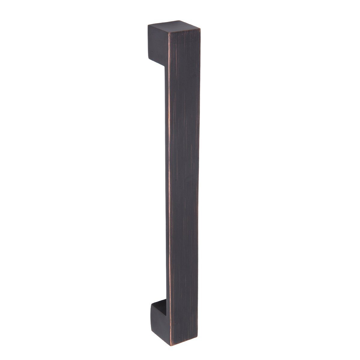AmazonBasics Short Modern Cabinet Handle, 8.94" Length (7.56" Hole Center), Oil Rubbed Bronze, 10-Pack