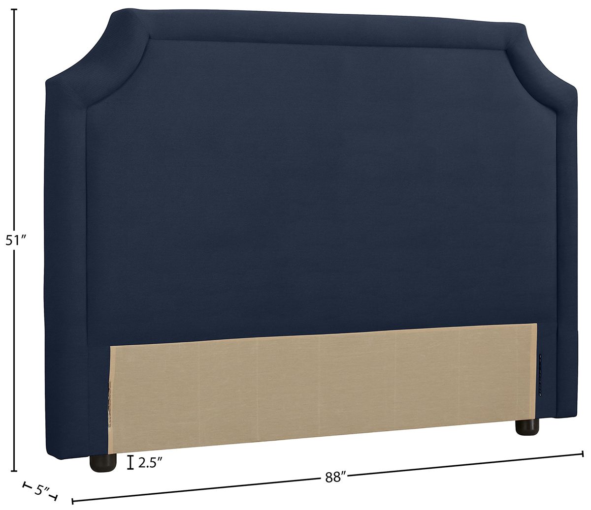 Amazon Brand – Stone & Beam Bridgewater Scalloped King Headboard, 88"W, Spinnsol Indigo