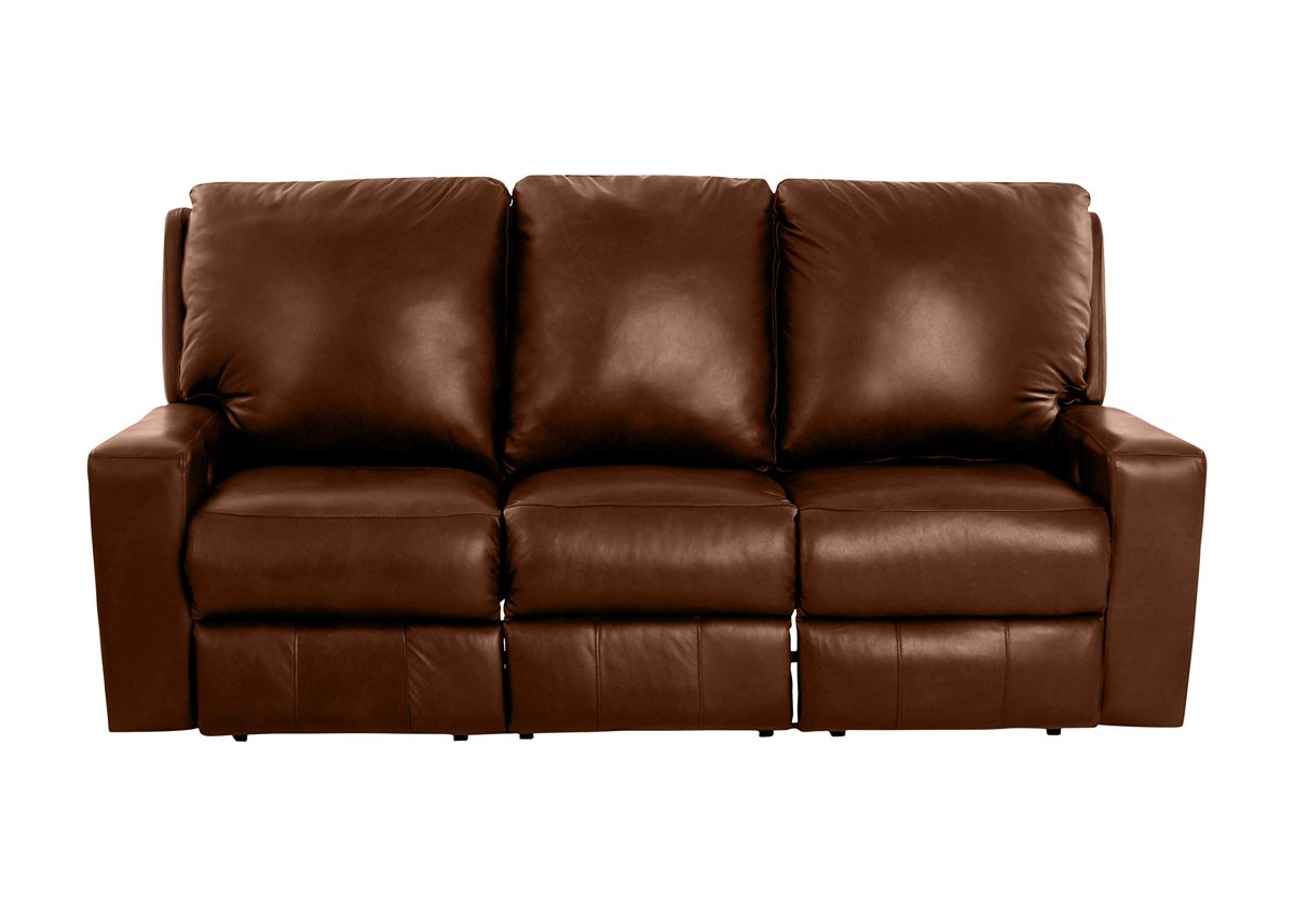 Stone & Beam Alcoff Leather Power Recliner Sofa, 87" W, Chestnut