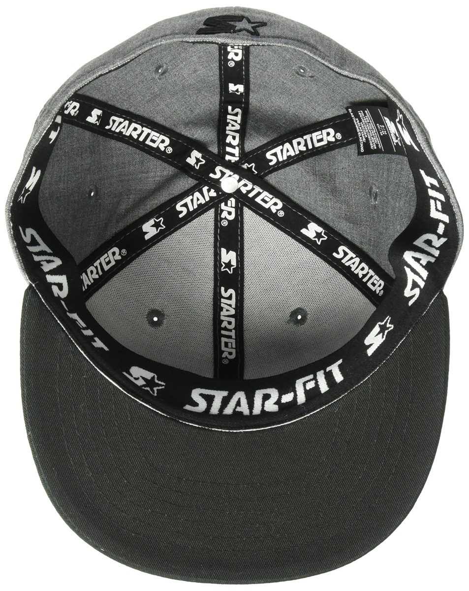 Starter Men's STAR-FIT Flat Brim Cap, Amazon Exclusive, Vapor Grey Heather, Small/Medium