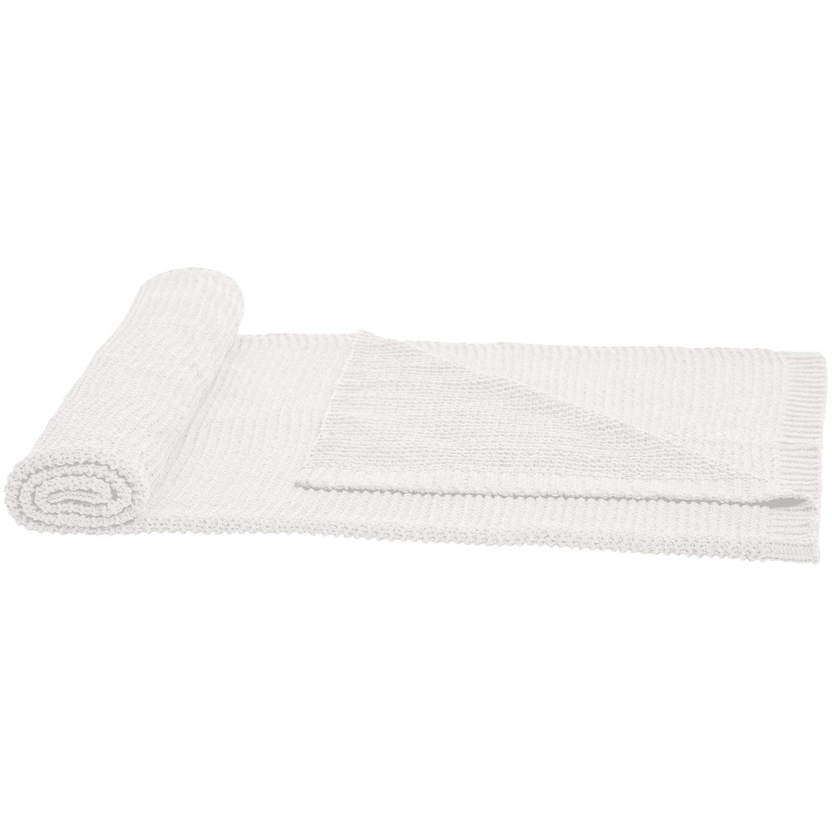 AmazonBasics Knitted Chenille Throw Blanket - 50 x 60 Inches, White
