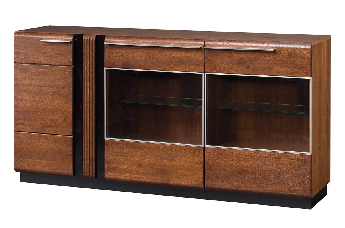 Amazon Brand - Alkove Malvern Solid Wood 3-Door Sideboard Cabinet, 180 x 90 x 42cm, Antic Oak