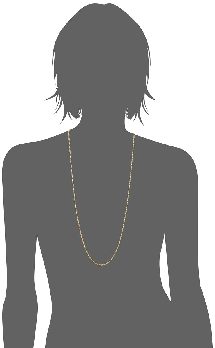Amazon Essentials Yellow Gold Plated Sterling Silver Diamond Cut Rope Chain Necklace, 30