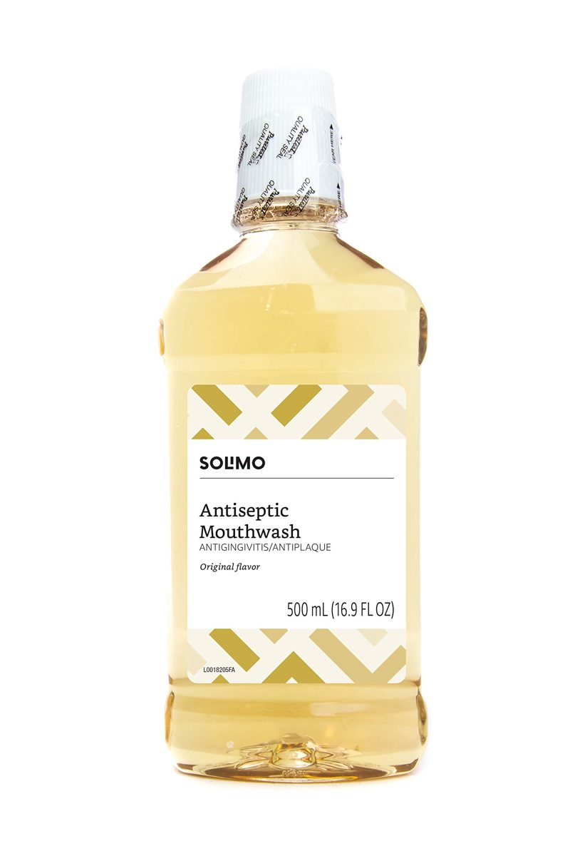Amazon Brand - Solimo Antiseptic Mouthwash, Original Flavor, 500 mL ,16.9 Fl Oz (Pack of 4)