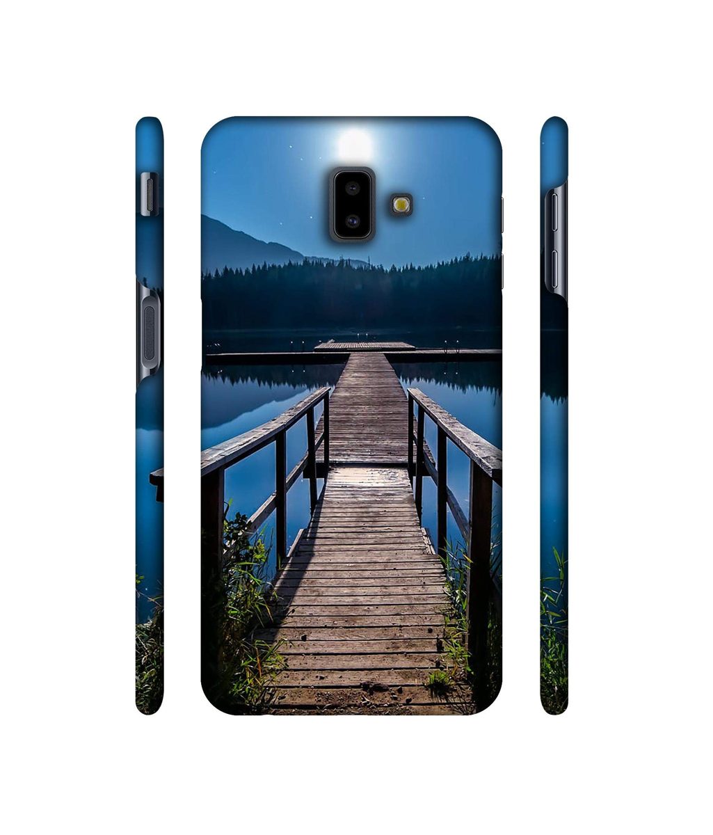 Amazon Brand - Solimo Designer Wooden Beach 3D Printed Hard Back Case Mobile Cover for Samsung Galaxy J6 Plus