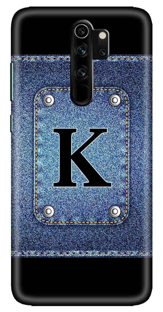 Amazon Brand - Solimo Designer Button Jeans Alphabet-K 3D Printed Hard Back Case Mobile Cover for Xiaomi Redmi Note 8 Pro
