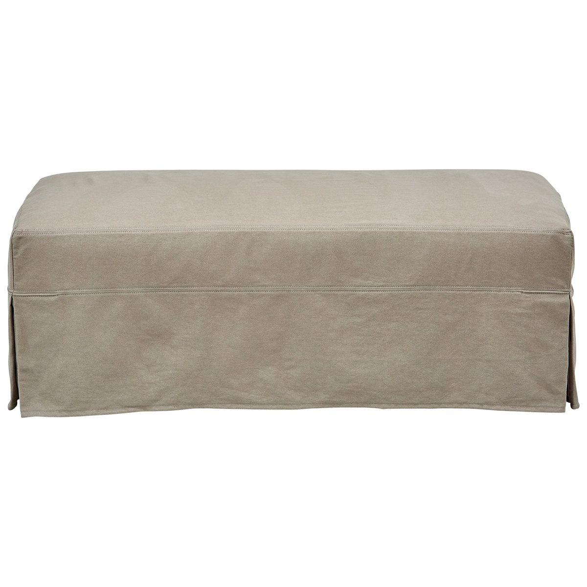 Amazon Brand – Stone & Beam Bartow Ottoman with Slipcover, 54"W, Grey