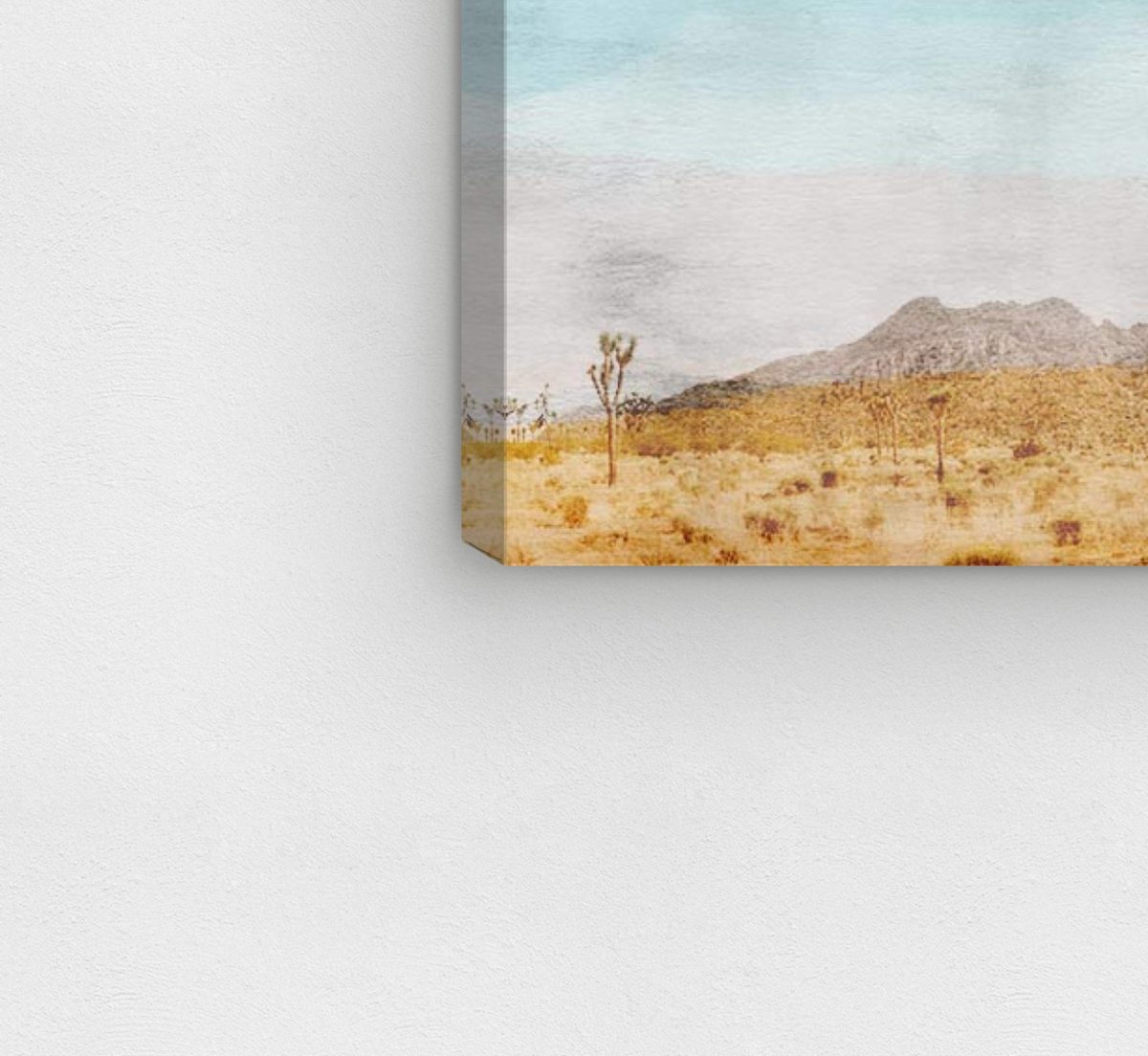 Amazon Brand – Stone & Beam Contemporary Turquoise and Tan Desert Scene on Canvas Wall Art, 60" x 20"