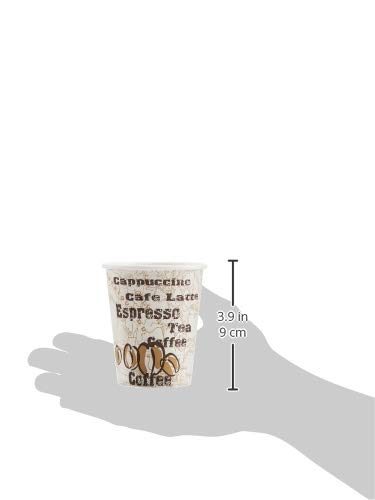 AmazonBasics Single Wall Hot Cup, Café Design, 8 oz, 100-Count