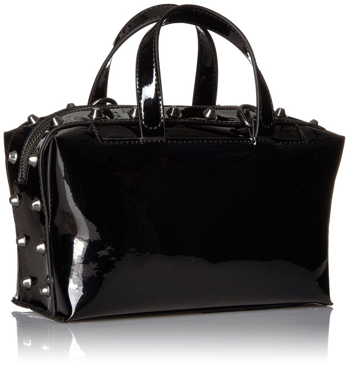 Amazon Brand - The Fix Zoe Studded Metallic Bowler Satchel