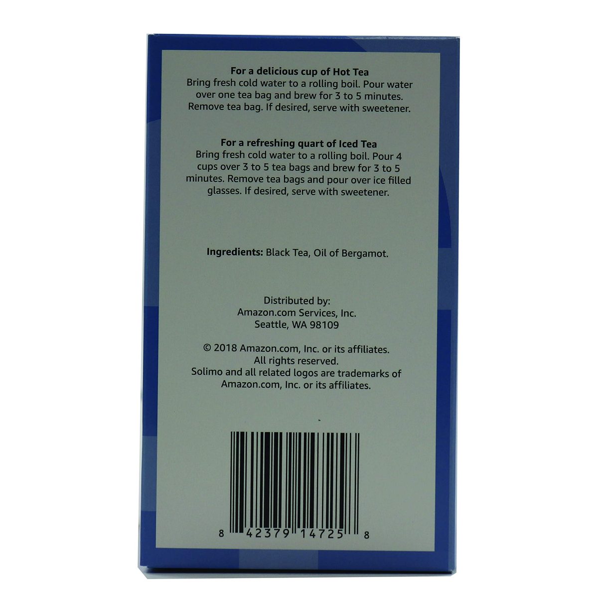Amazon Brand - Solimo Earl Grey Tea Bags, 20 Count