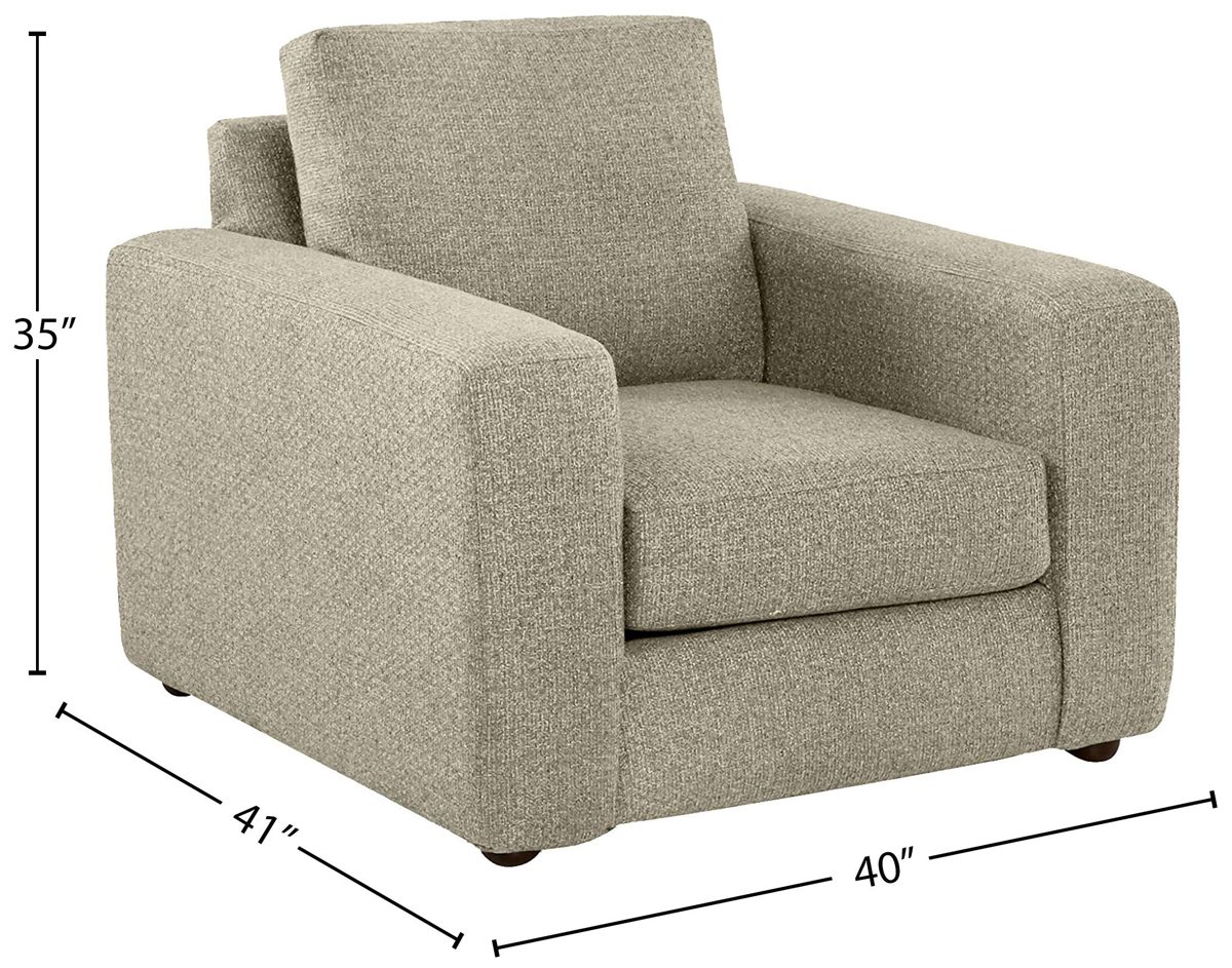 Stone & Beam Abigail Living Room Accent Chair, 40"W, Haze