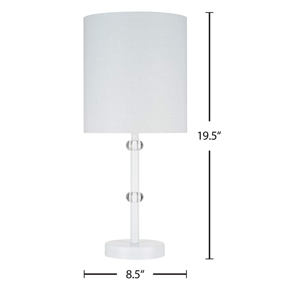 Amazon Brand – Ravenna Home Contemporary Metal Table Lamp with Acrylic Accents, LED Bulb Included, 19.5"H, White