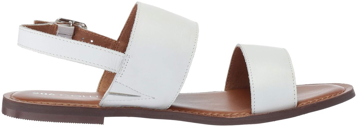 Amazon Brand - 206 Collective Women's Cedar Casual Double Band Sandal, White Leather, 12 B US