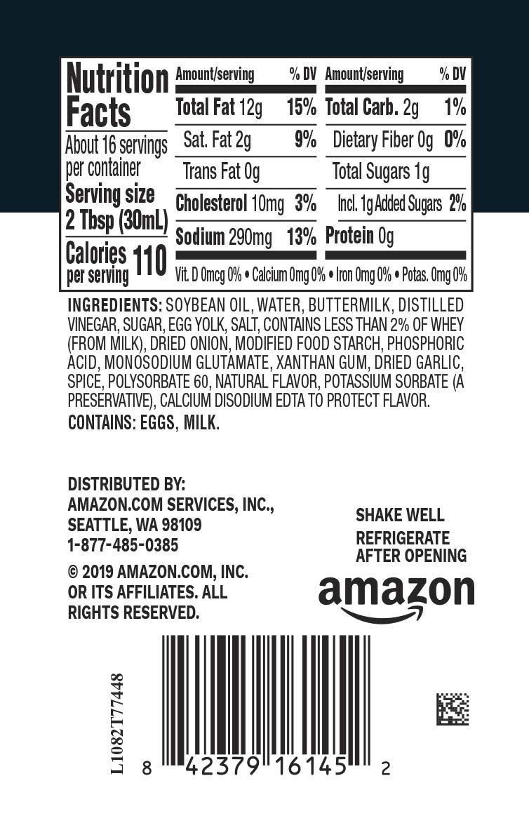 Amazon Brand - Happy Belly Ranch Dressing, 16 fl oz
