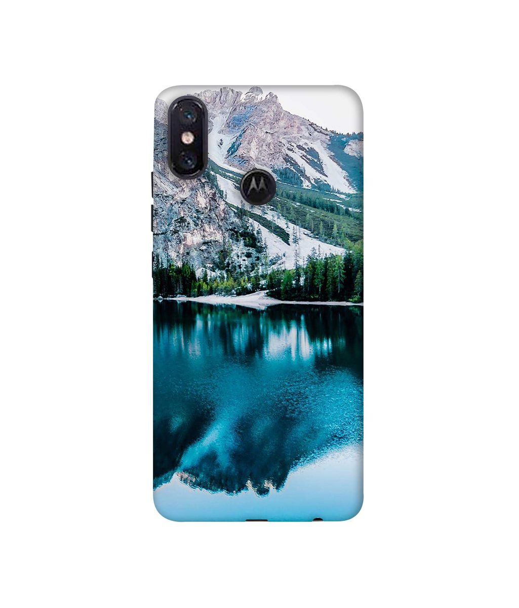 Amazon Brand - Solimo Designer Lake Mountain 3D Printed Hard Back Case Mobile Cover for Motorola One Power