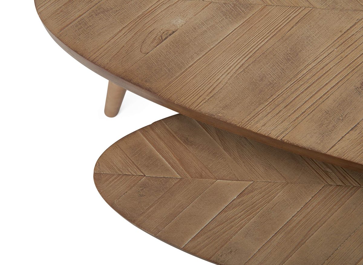Amazon Brand – Rivet Mid-Century Modern Oblong End/Side/Nesting Tables, Firwood