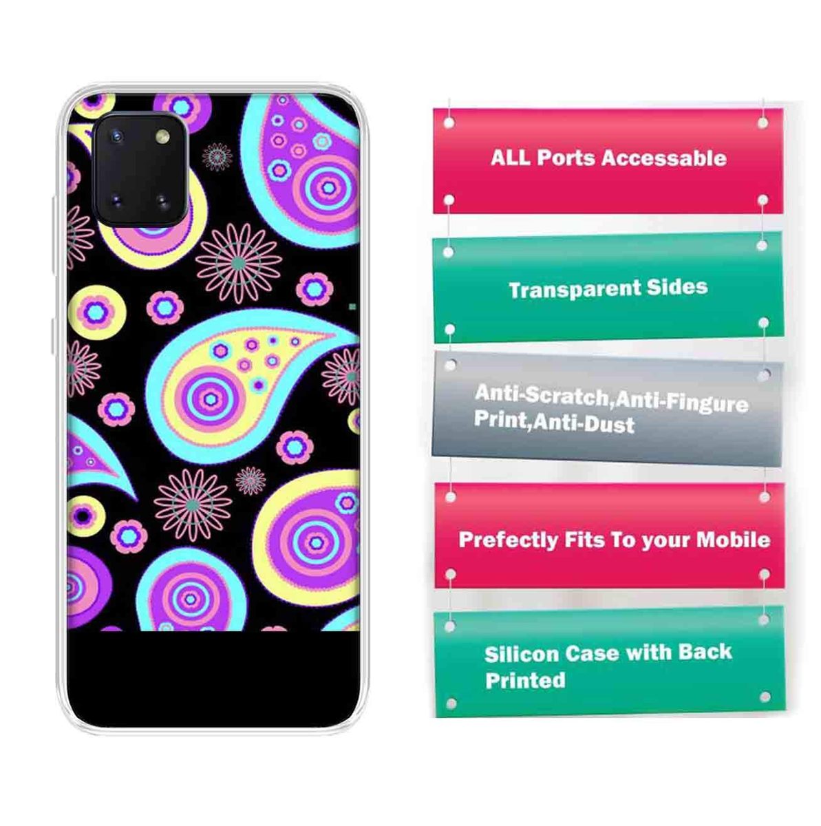 Amazon Brand - Solimo Designer Multicolor Violet Pattern Printed Soft Back Case Mobile Cover for Samsung Galaxy Note 10 Lite
