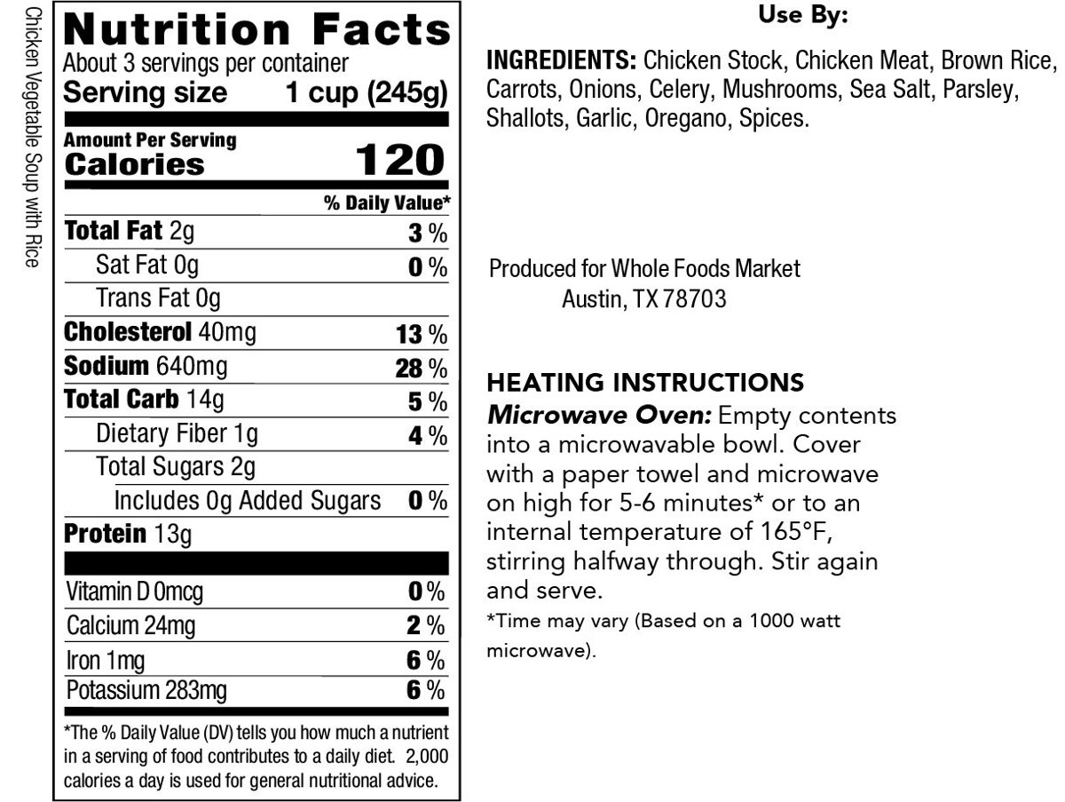 Whole Foods Market, Chicken & Rice Soup, 24 Ounce
