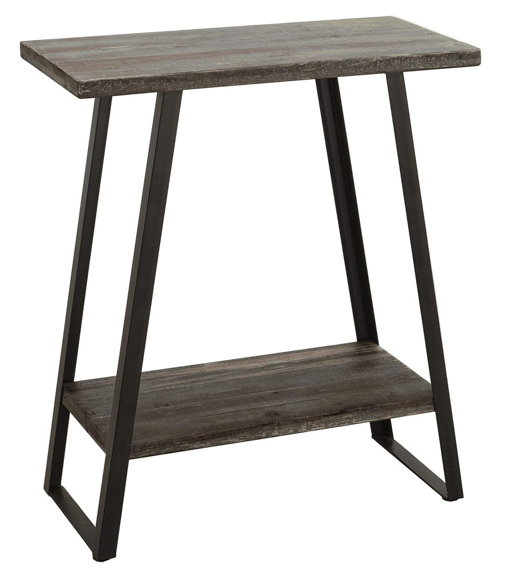 Amazon Brand – Ravenna Home Aubree Mid-Century Modern Shelf Storage Side Table, 23.6"W, Grey pine