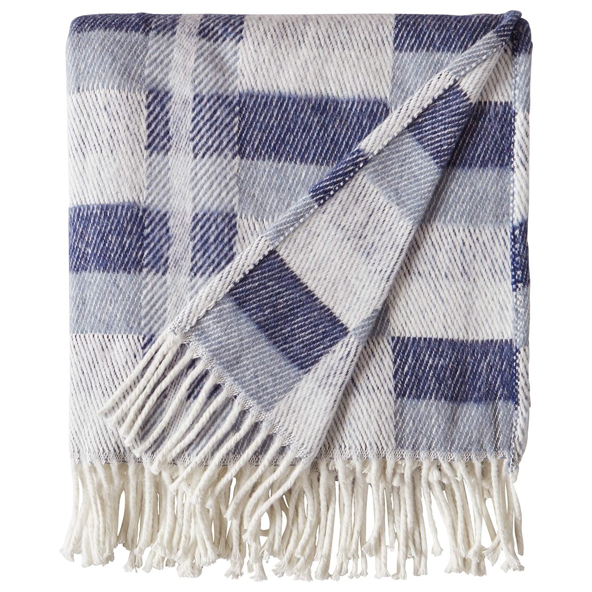 Amazon Brand – Stone & Beam Modern Farmhouse Color Block Throw Blanket, Soft and Durable, 50" x 60", Blue Multi
