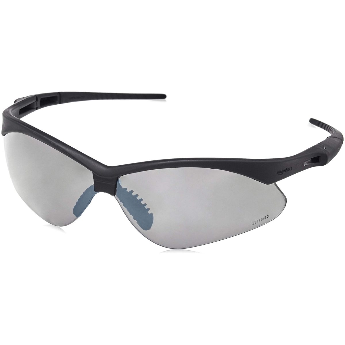 AmazonBasics Safety Ear Muffs Ear Protection, Black and Blue, and Safety Glasses, Smoke Lens