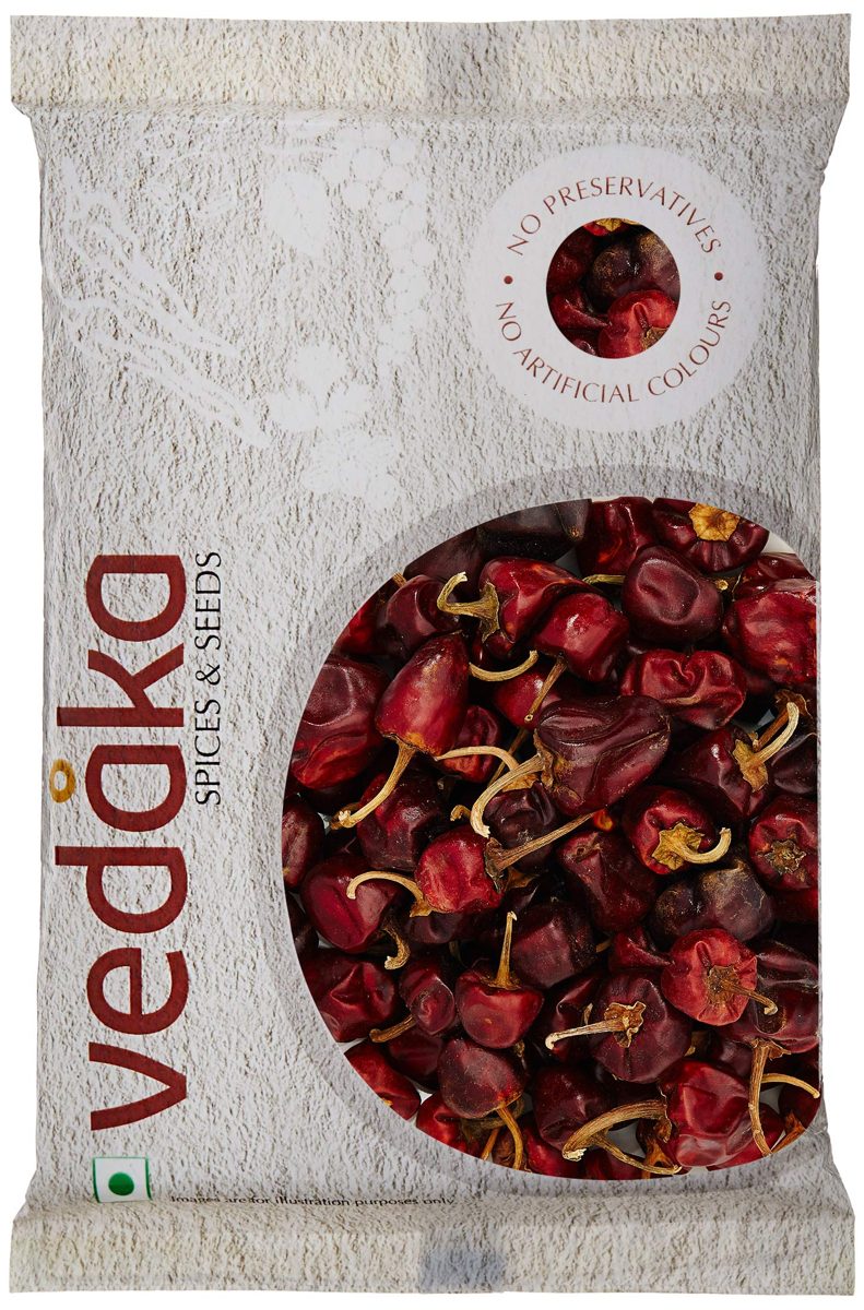 Amazon Brand - Vedaka Gundu Chilli (Lal Mirch), 100g
