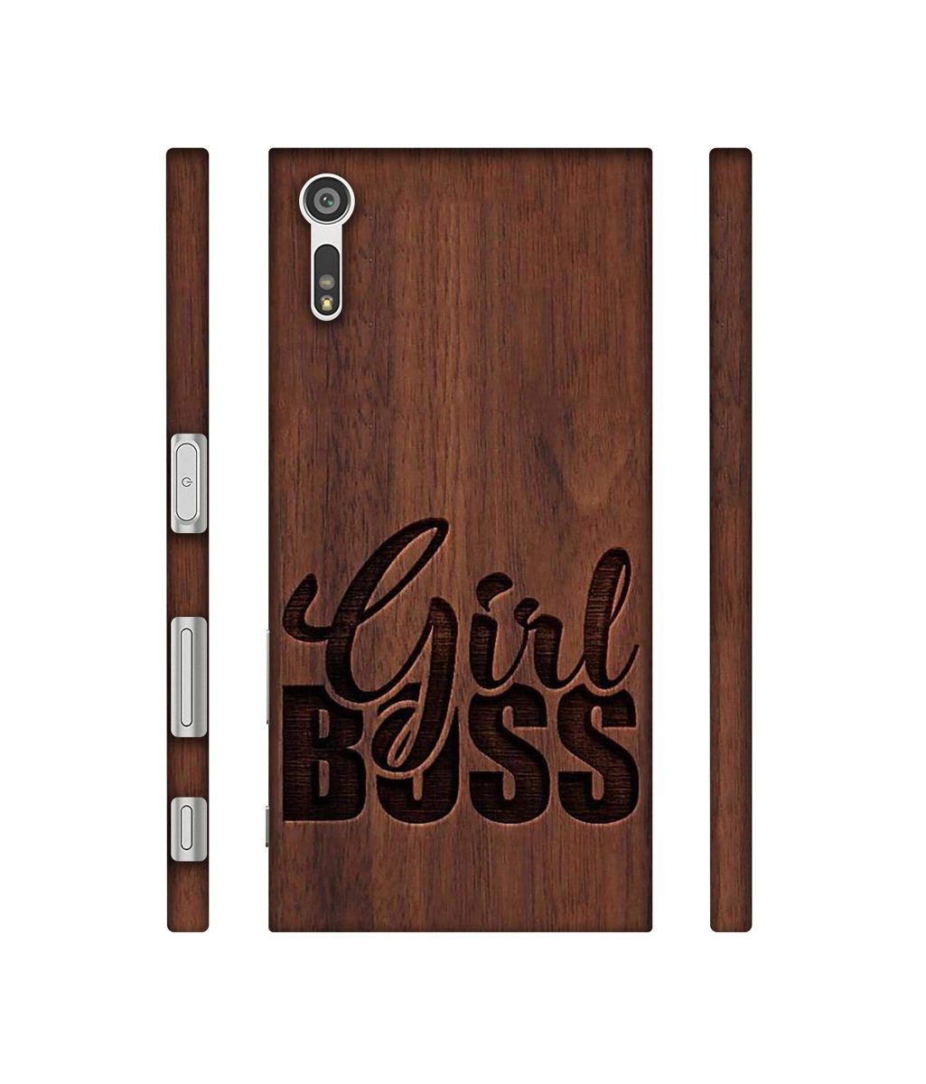 Amazon Brand - Solimo Designer Girl Boss On Wood 3D Printed Hard Back Case Mobile Cover for Sony Xperia XZ Dual