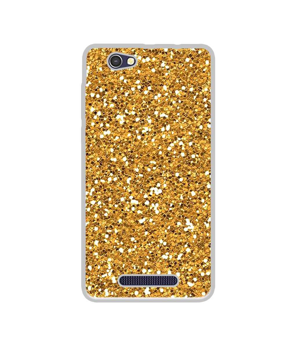 Amazon Brand - Solimo Designer Golden Sparkle UV Printed Soft Back Case Mobile Cover for Lava A72