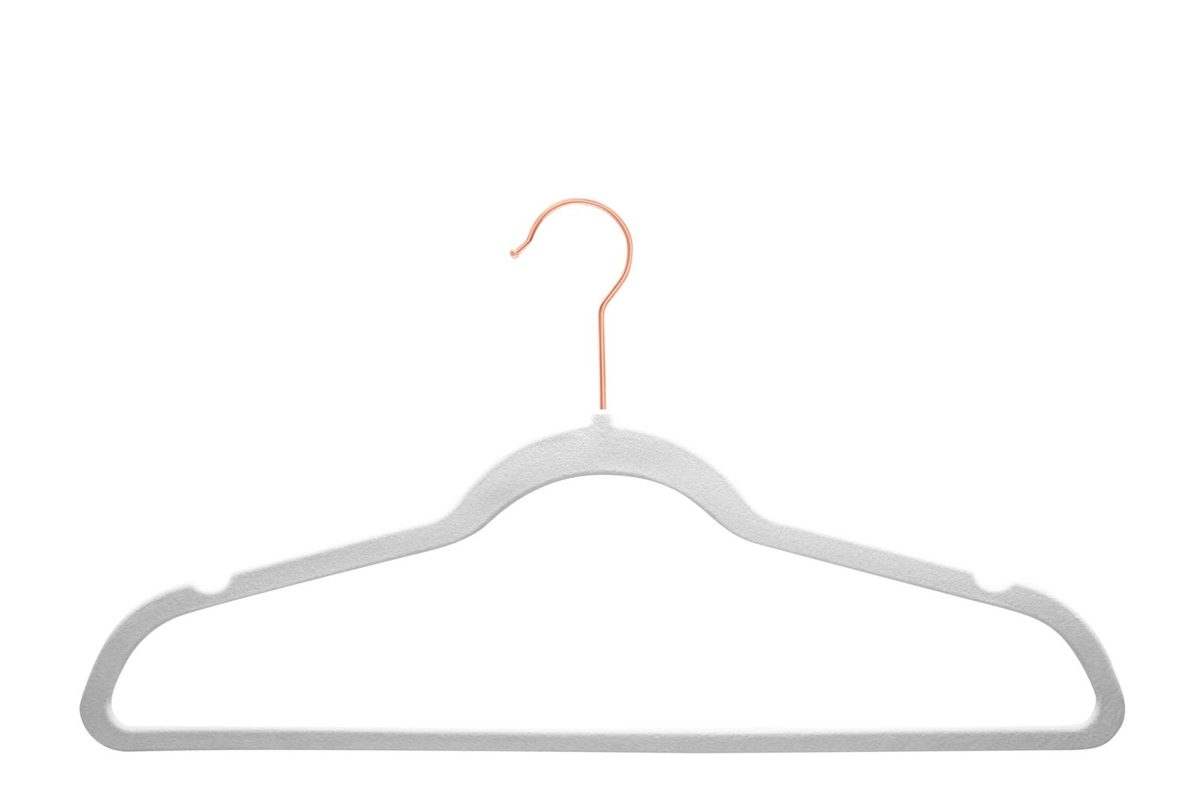 AmazonBasics Velvet Suit Hangers, 100-Pack, Ivory/Gold