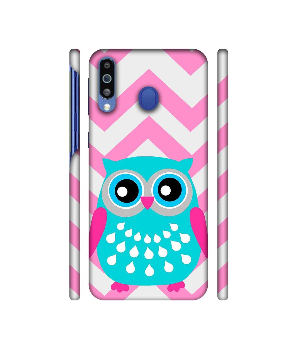 Amazon Brand - Solimo Designer Sky Blue Owl 3D Printed Hard Back Case Mobile Cover for Samsung Galaxy M21