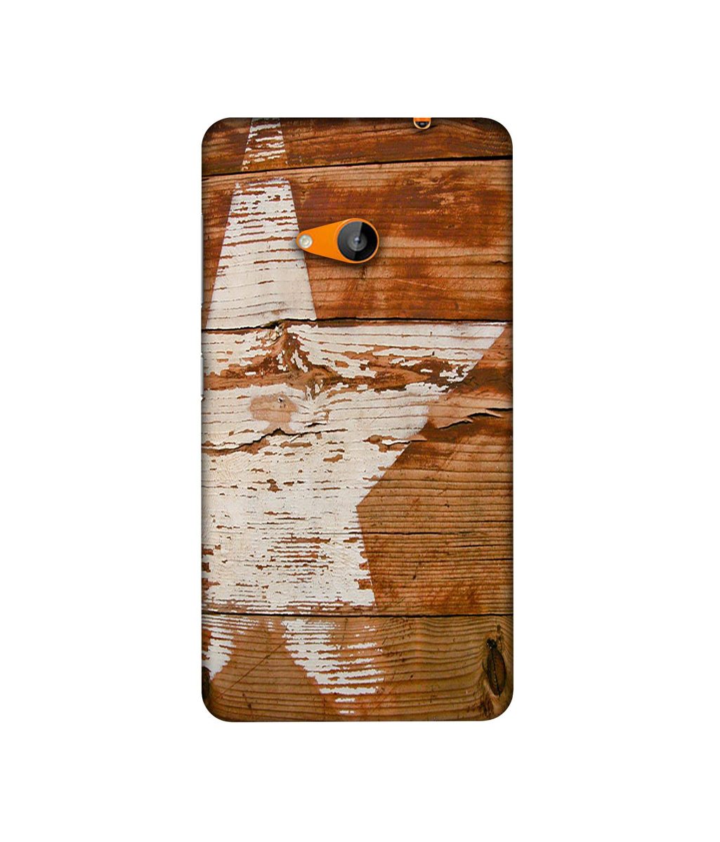 Amazon Brand - Solimo Designer Star Impression On Wood 3D Printed Hard Back Case Mobile Cover for Microsoft Lumia 535