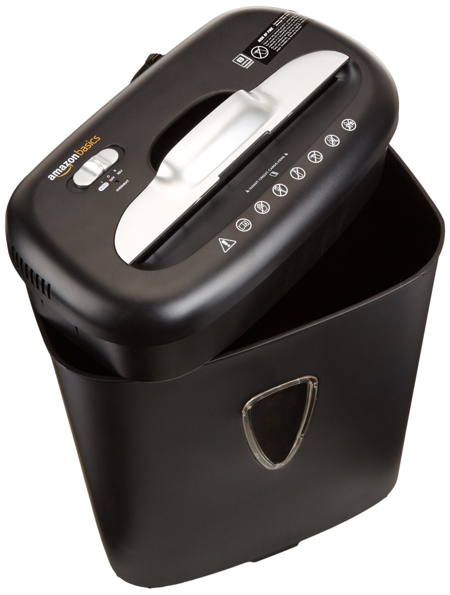 AmazonBasics 8-Sheet Cross Cut Paper and Credit Card Shredder
