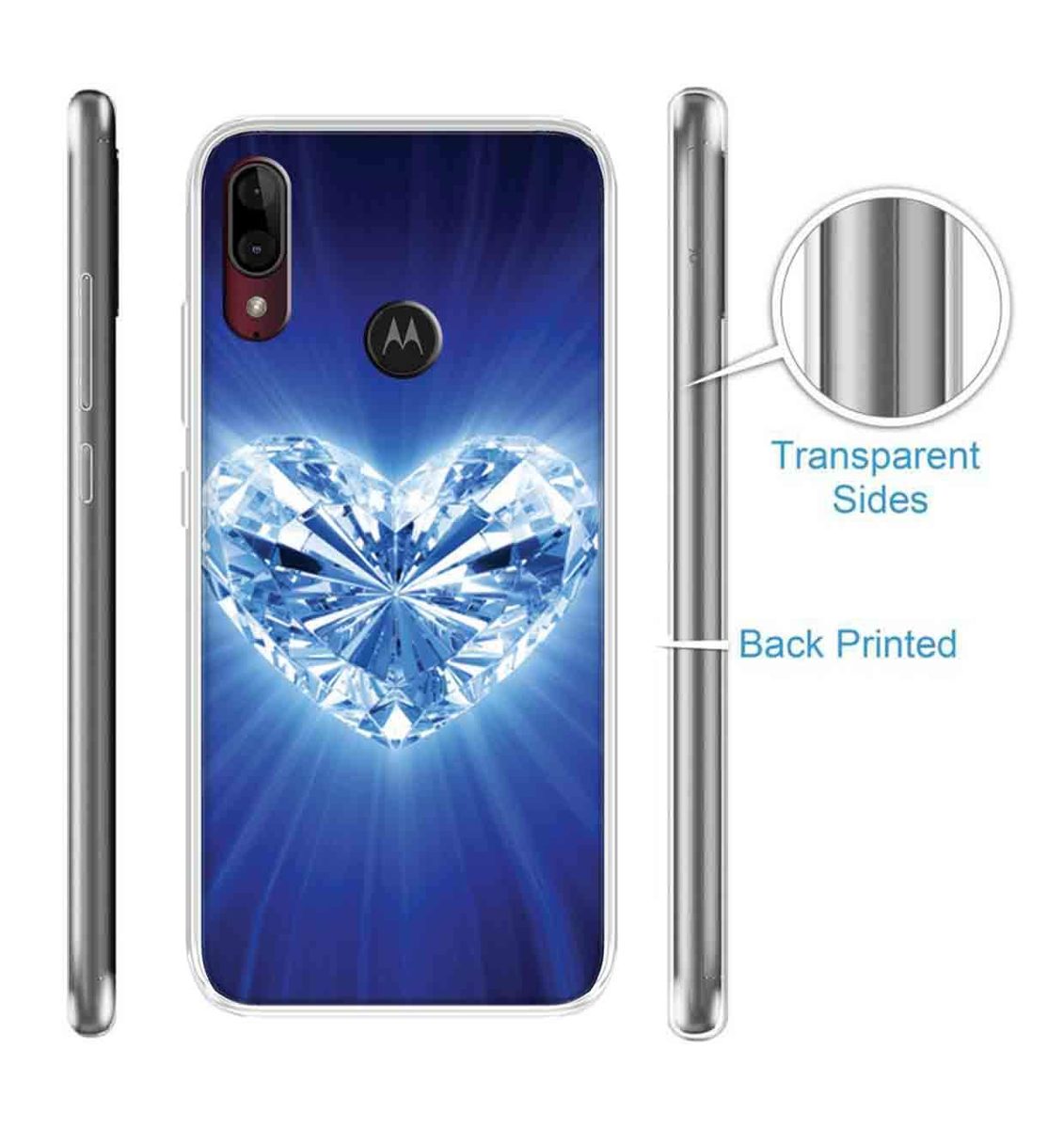 Amazon Brand - Solimo Designer Multicolor Diamond Heart Design Printed Soft Back Case Mobile Cover for Motorola Moto E6s / Motorola Moto E6 Plus